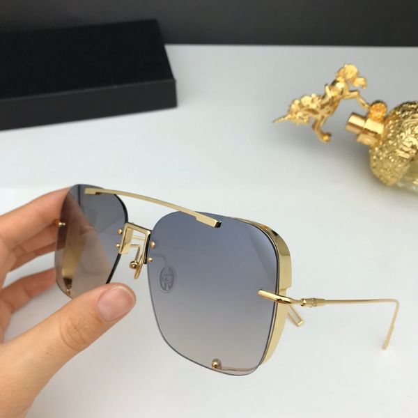 

fashion pilot style designer luxury rimless sunglasses for men popular outdoor eyewear 1032 with case, White;black