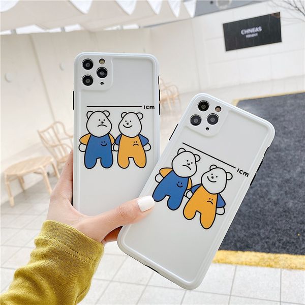 

slim fit imd cartoon brother bear white bear full cover mobile phone case cover for iphone 11 pro max 7 8 plus x xr