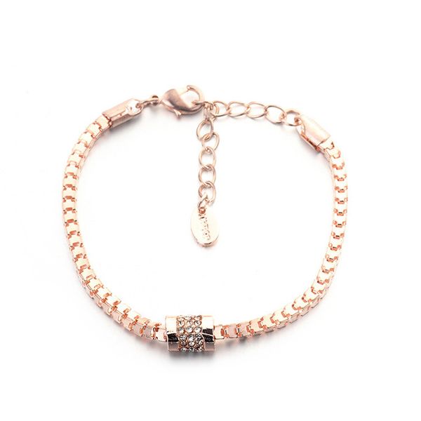 

fashion charm bracelet women's rose gold color jewelry rhinestone crystal bracelet bangle wedding gift, Black