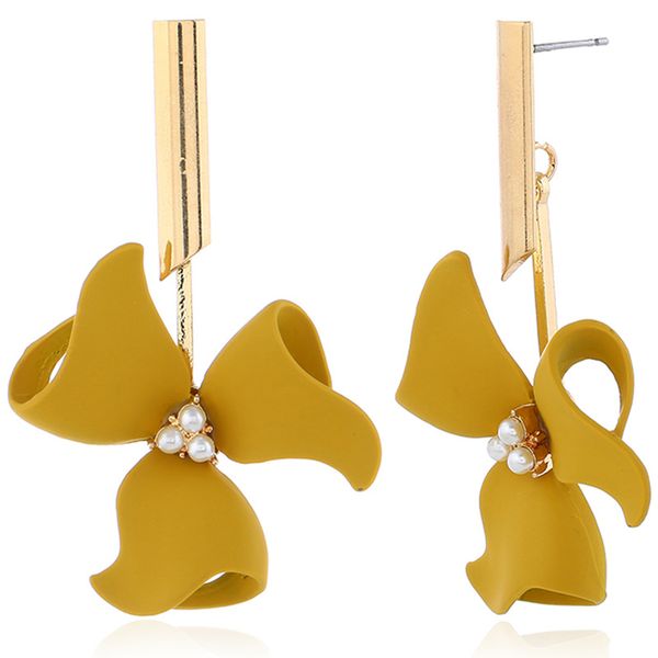 

european and american fashionable sweet windmill flower earrings personality temperament bell, Golden