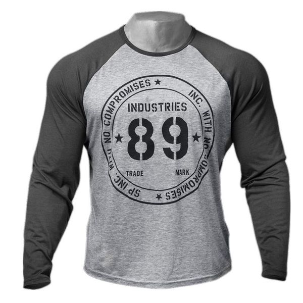 

men long sleeves cotton t shirt autumn style raglan sleeve casual fashion clothing slim fit elasticity male fitness tees, White;black