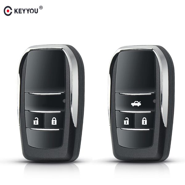 

keyyou 10pcs/lot modified folding 2/3 buttons remote flip key shell case for scion for corolla rav4 camry avlon