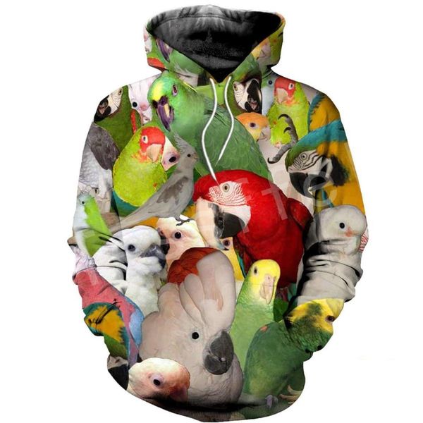 

men's hoodies & sweatshirts fashion parrot art tracksuit menwomen hiphop 3d full print sweatshirts/hoodie/shirts/jacket harajuku casual, Black