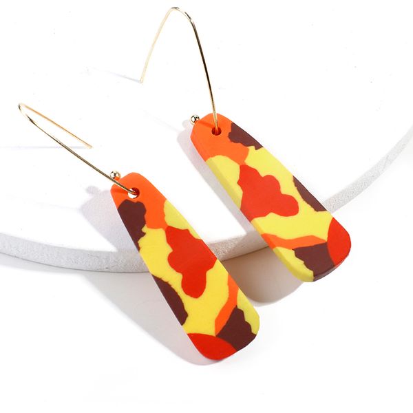 

aensoa unique design handmade hanging drop dangle earrings for women girl polymer clay geometric statement earring party jewelry, Silver