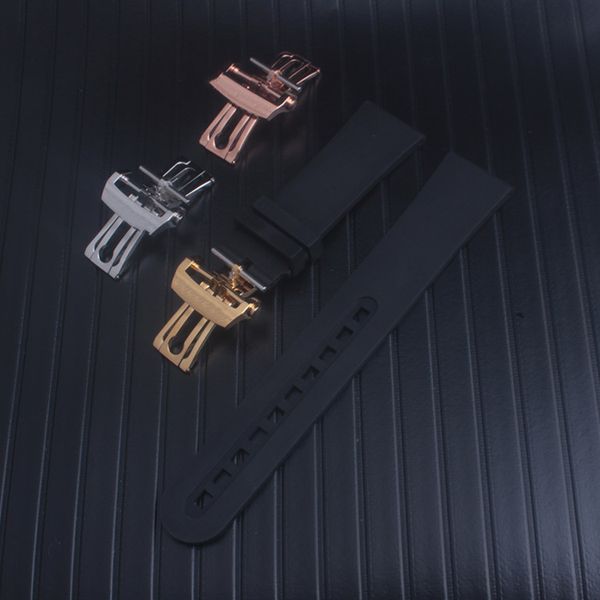 

genuine blancpai fifty fathoms black rubber strap band 23mm x 20mm new, Black;brown