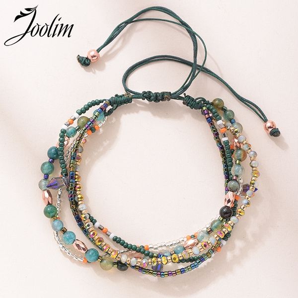 

joolim bead bracelet boho adjustable bracelet for women multilayered, White