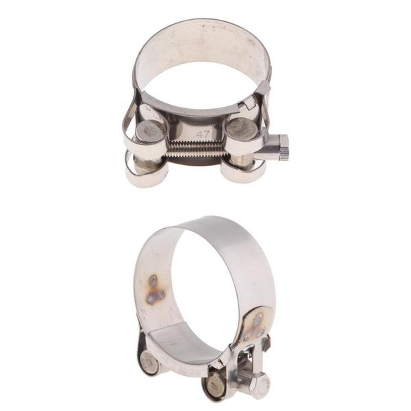

2pcs motorbike exhaust clamp clip ss muffler silencer clamps 52-55mm 44-47