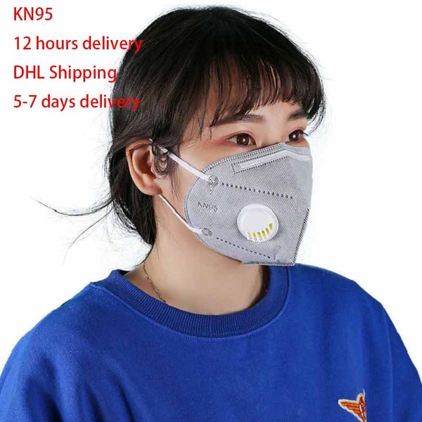 

in stock kn95 mask n95 face masks comes with breathing valve 4-layer breathable safety protective mask pm2.5 ffp2 mask dhl5 days deliverys