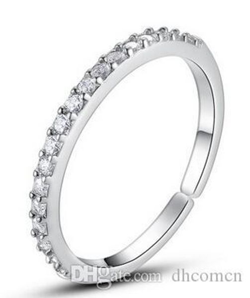 

crystal open noble ring for women fashion silver color wholesale girl jewelry wedding gift party, Golden;silver