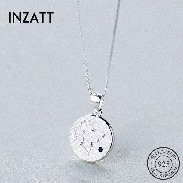 

inzatt real 925 sterling silver fashion zircon constellation choker necklace fine jewelry for women birthday party gift