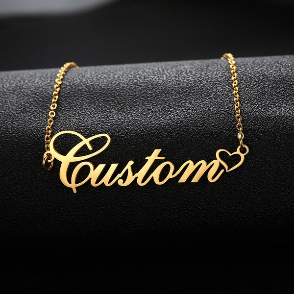 

women necklace necklace personalized charm stainless steel gold silver neme choker pendant