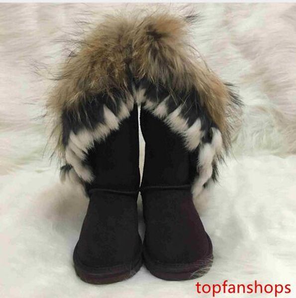 

women boot australian boots women snow boots faux fur cow leather ivg winter shoes knee high boots brand ivg size us4-14