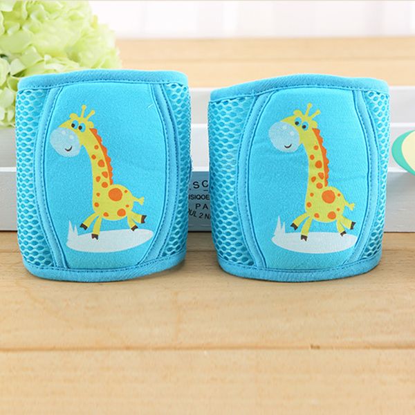 

1 pair kids girl boy crawling elbow infants toddlers baby knee pads protector safety mesh kneepad leg warmer, Pink;yellow