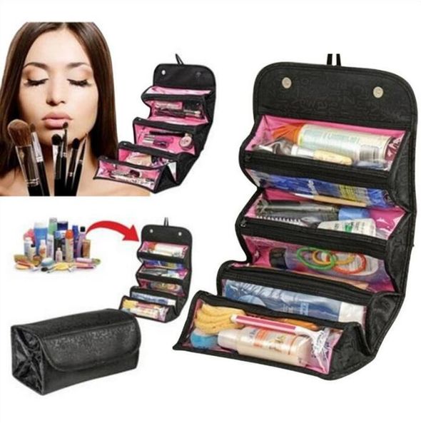 ROLO-N-GO Cosméticos Organizador de Maquiagem Saco Pendurado Bagagens Compartimento Compartimento Kit de Viagem Sacos de Jóias Roll-N-Go Hot Popular