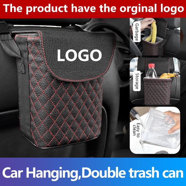 

1pcs leather car trash bin auto organizer storage box car trash can rubbish gargage holder automobile storage for mini cooper