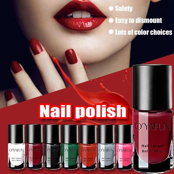 

8ml water based art gel nail polish peelable health nontoxic breathable nail polish all for manicure semi permanent vernis, Red;pink