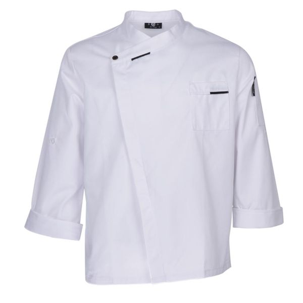 

stylish chef jacket breathable kitchen uniforms work apparel chef coat, White;black