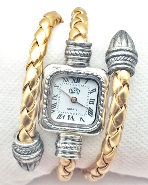 

leather snake fashion brand bracelet watches women ladies casual quartz watch crystal wrist watch wristwatch clock hour 8a85, Slivery;brown