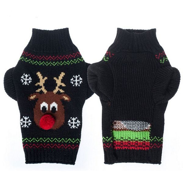 

wool coats dog christmas lovely christmas pet clothes red nose deer pet sweater vip teddy small medium and large pet dog sweater