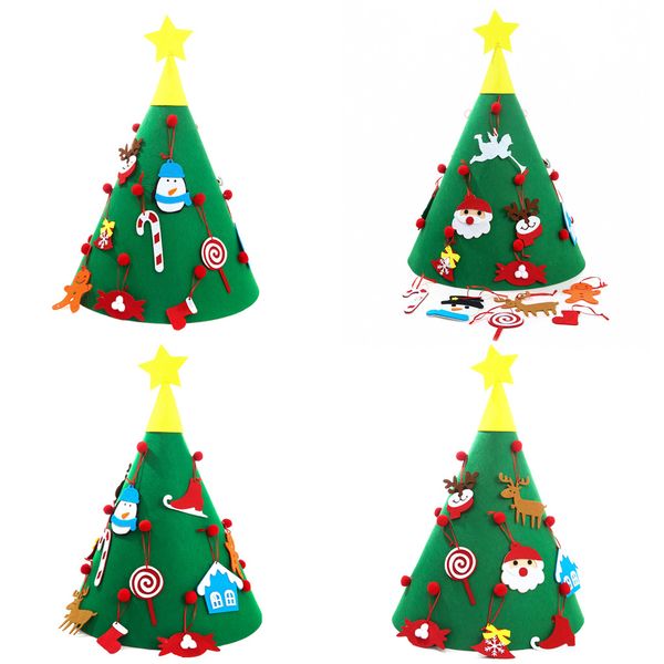 

christmas diy felt handmade tree kids gift felt cloth christmas tree puzzle gift new year home party christmas decoration an2868