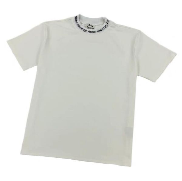 

2019 pring and autumn new acne tudio navid neckline letter logo embroidery hort leeved t hirt ralph polo chemi e homme, White;black