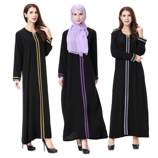 

2020 casual chiffon women's dress muslim dress arab middle eastern ladies robe abaya dubai kaftan caftan abayas for women, Red