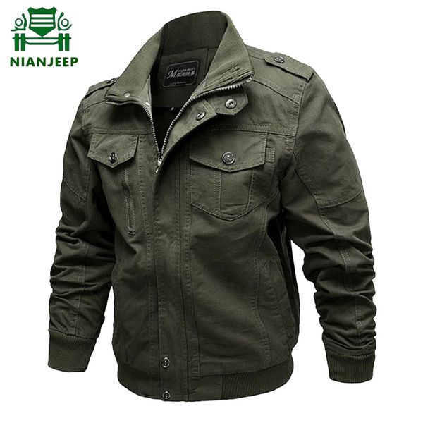 

jacket men brand casual man jackets army spring new 2019 mens green khaki winter cargo plus size chaqueta hombre 6xl, Black;brown