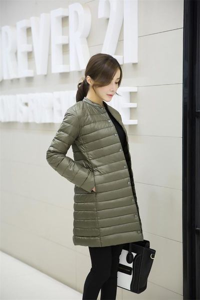 

women double sided down long jacket winter turtleneck white duck down coat double breasted warm parkas snow outwear, Black