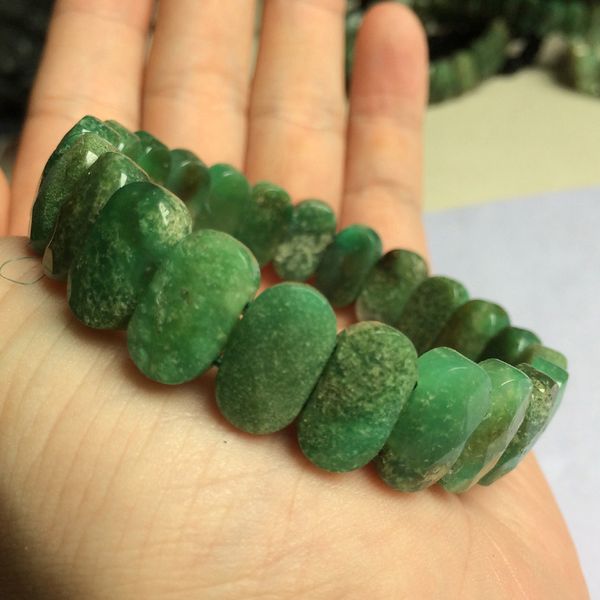 

natural chrysoprase stone beads bracelet natural stone bangle diy jewelry bracelet for woman for gift wholesale, Golden;silver