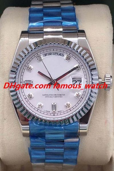 

luxury watch 8 style mens 118238 18k yellow gold black diamond dial steel fluted 36mm automatic watch fashion men's watches wristwatch
