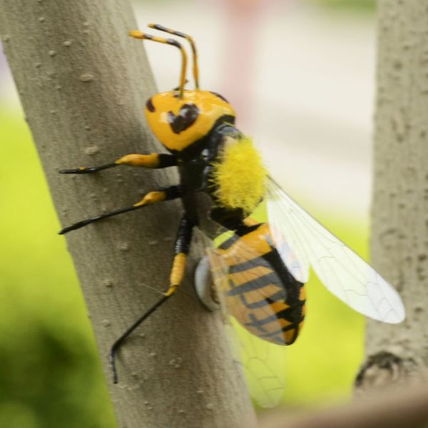 

12pc lifelike figurine insect bee+grasshopper hangers garden decoration toys