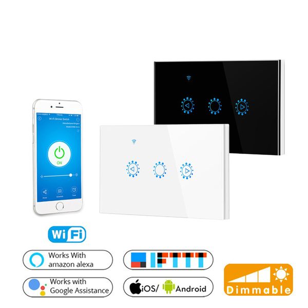 

smart wifi сенсорный выключатель стекло stepless диммер панель панель настенный выключатель ewelink app поддержка alexa google home сша ес е