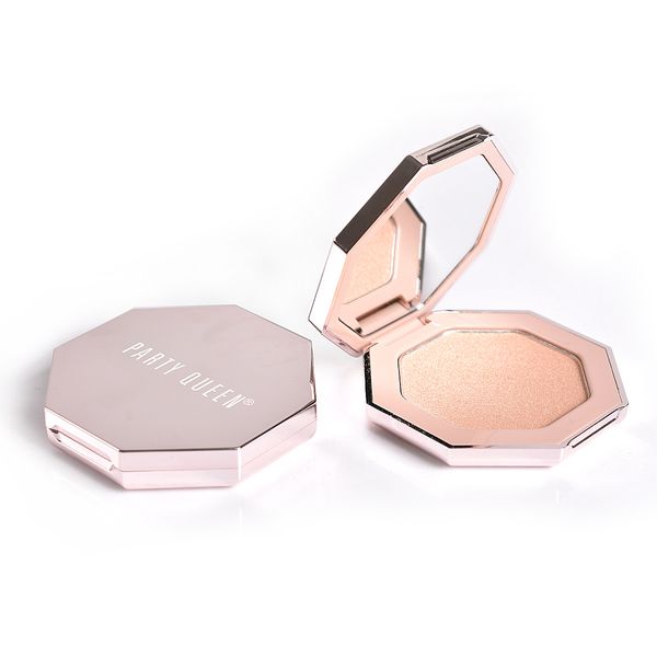 Evidenziatore multiuso polarizzato per trucco in polvere PartyQueen White Gold Champagne Bubble Moonstone Brightening Face Makeup Cosmetici di lusso