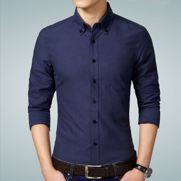 

2019 new autumn fashion brand shirt men camisa social slim fit oxford long sleeve shirt camisa masculina plus size 5xl, White;black