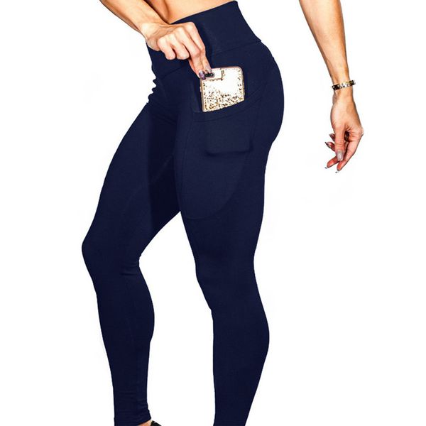 

the new style raises the buttocks leggings female euramerican high waist pure color tights to run fitness exercise pant, Black