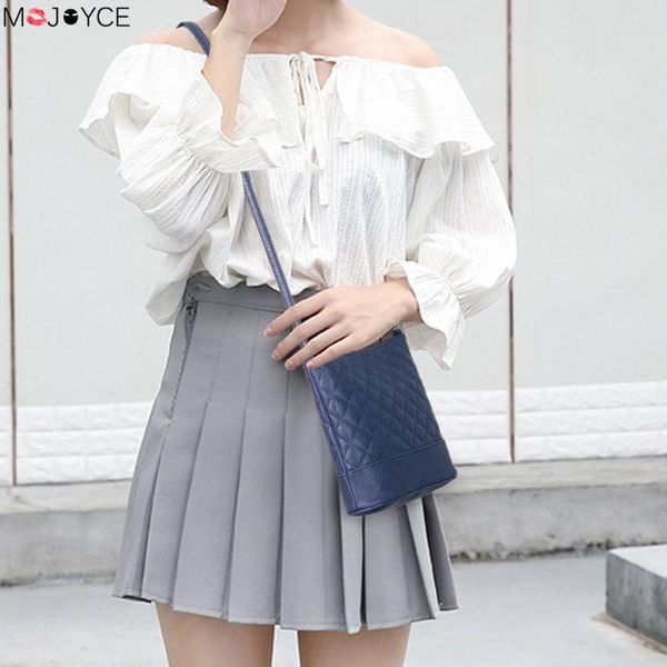 

vintage solid color shoulder handbags women lattice leather messenger bags