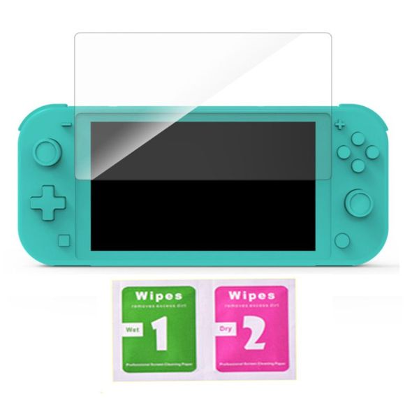 

1set silicone protective cover case tempered film joystick cap for switch lite