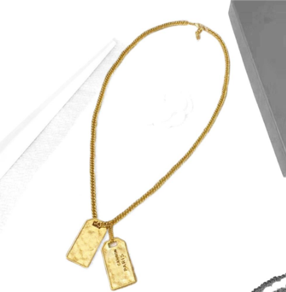 

new golden double rectangle pendant thick chain long necklace for women's party gifts, Silver