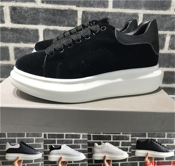 

бархатная черная мужская женская обувь chaussures красивая платформа повседневные кроссовки роскошные дизайнерские туфли кожа сплошные цвета