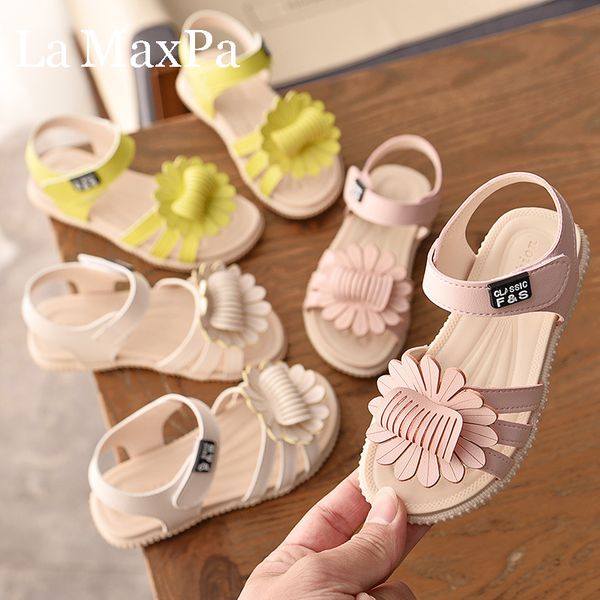 

sandals kids shoes girls 2021 summer female child flower pu leather upper princess baby fashion, Black;red