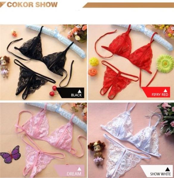 

women lace lingerie nightwear bralette bra set sleepwear underwear babydoll g-string sleepwear lingerie set, Red;black