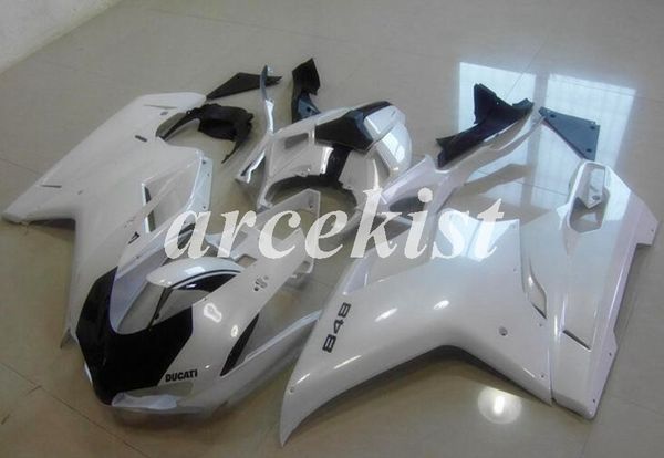 

4 gifts new abs injection full fairings kit fit for ducati 848 1098 1198 1198s 2007 2008 2009 2010 2011 2012 body set cool white