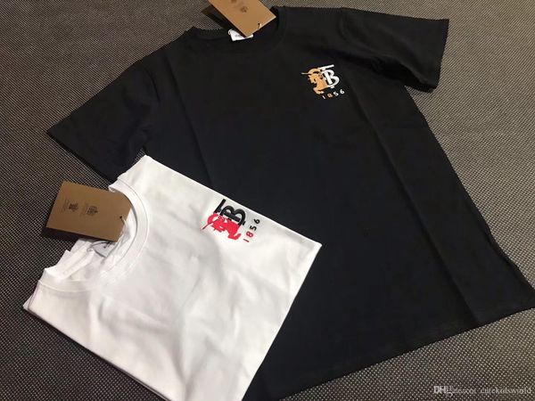 

2020 весна роскошные высокое качество футболка мода женщины и мужчины футболка повседневная хлопок негабаритных футболка топ любовник, White