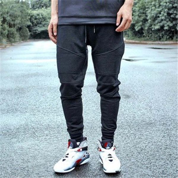 

aelfric eden g -dragon joggers sweatpants pleated simple men pants feet ninja trousers cotton harem pants cozy casual pants men's cloth, Black