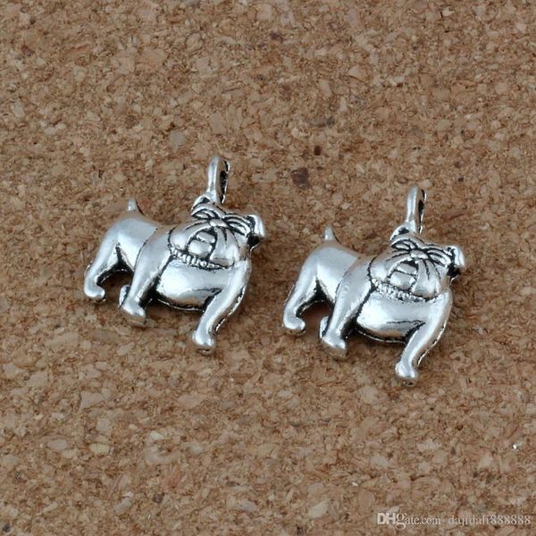

mic импаине bulldog подвеки подвеки 100 много 13x17mm аниное еѬебѬо мода велиѬ Bronze;silver