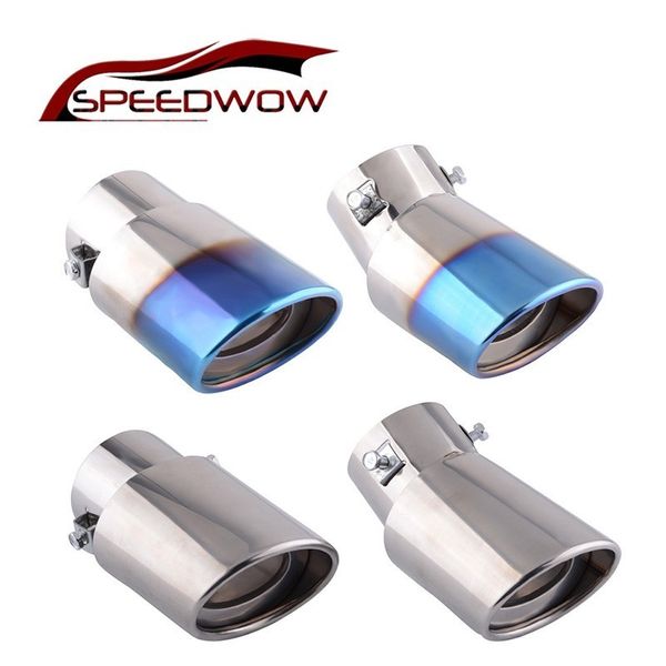 

speedwow universal exhaust tip pipe tip round chrome trim throat liner blue burnt muffler resonator car tail muffler tail