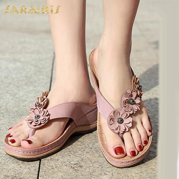 

sarairis 2020 new fashion sweet flowers outside summer slippers woman shoes dropship crystal comfortable shoes women slippers, Black