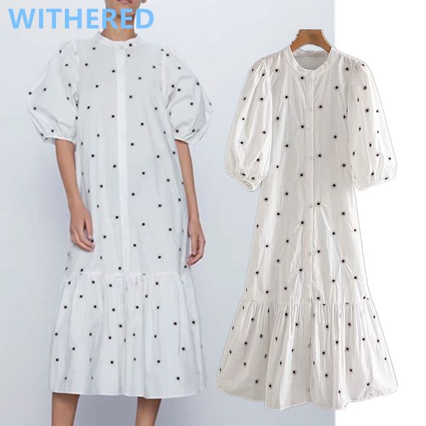 

увядшая англия indle folk vintage вышивка слоеный рукав свободные миди летнее платье женщины vestidos de fiesta de noche vestidos, Black;gray