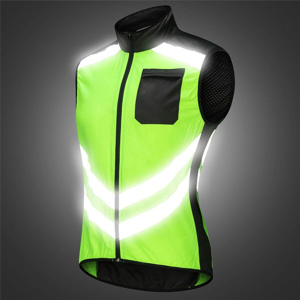 

new men's cycling waistcoat jackets high visibility reflective windproof secure bike jerseys windbreaker vest for women#297300, Black