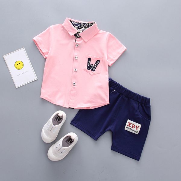 

t shirt with short new arrival fashion summer children boys clothes sets boy gentleman 2pcs clothes suit for wedding and party, White